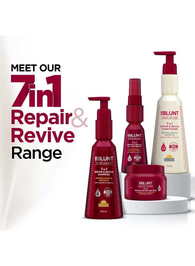 بي بلانت مجموعة بي بلانت 7 في 1 لإصلاح وتجديد الشعر | شامبو + بلسم + ماسك للشعر | يعالج 7 علامات لتلف الشعر | غني بالسيراميدات وزيت الأرغان | للرجال والنساء | 300 مل + 250 غ + 250 غ - Image 3